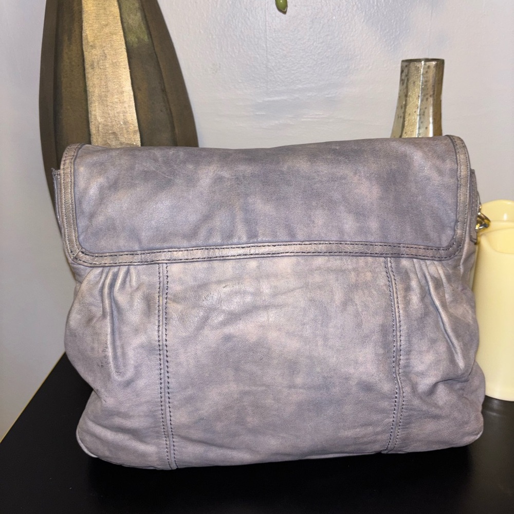 Tory Burch Distressed Gray Leather Shoulder Bag - Picture 5 of 10